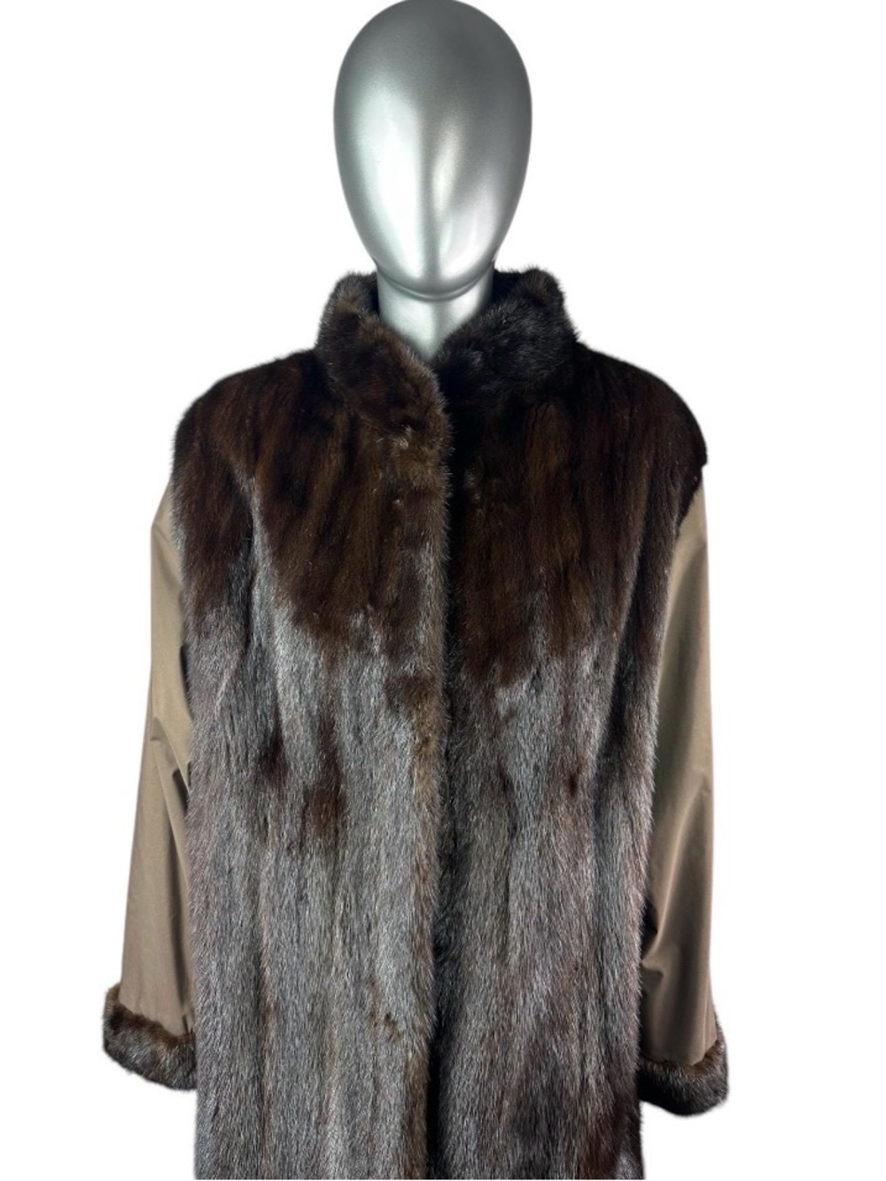 Mahogany MINK Coat  Reversible to Rainwear, Size M, Certified Vintage Fur w/Bag